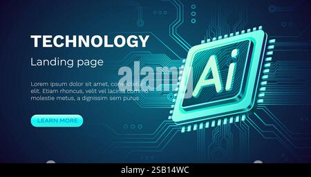 Ai chip, innovation tech, ai art technology. Vector Stock Vector