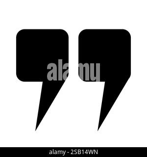 Quoting signs in the title, square check marks, and quote icons in the comments. Stock Vector