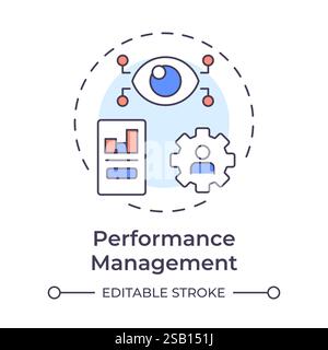 Performance management multi color concept icon Stock Vector