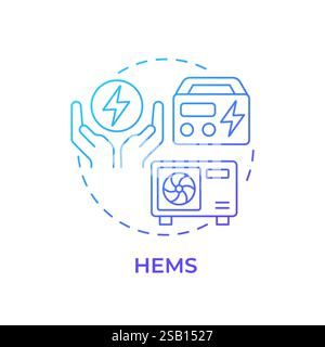HEMS blue gradient concept icon Stock Vector