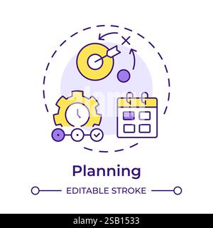 Planning multi color concept icon Stock Vector