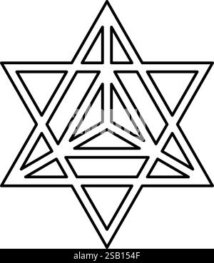 Star tetra Sacred geometry symbol icon black color vector illustration ...