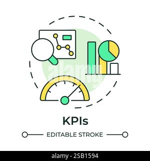 KPIs multi color concept icon Stock Vector