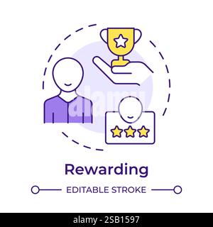 Rewarding multi color concept icon Stock Vector