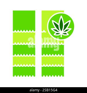 Hemp  textiles for furniture fillers flat icon. Vector isolated element. Editable stroke. Stock Vector