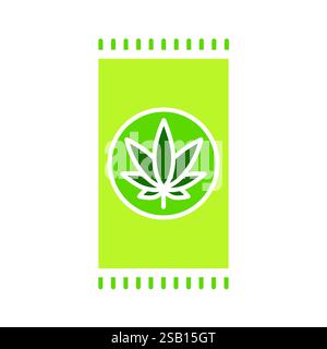 Hemp carpet flat icon. Vector isolated element. Editable stroke. Stock Vector