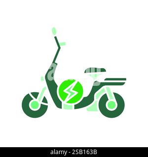 Electric transport flat icon. Vector isolated element. Stock Vector
