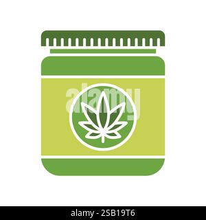 Hemp animal feed fillers flat icon. Vector isolated element. Editable stroke. Stock Vector