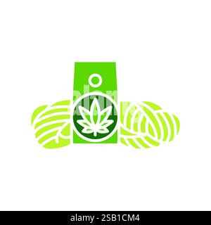 Hemp threads flat icon. Vector isolated element. Editable stroke. Stock Vector