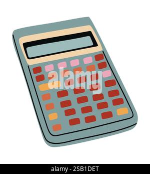 A colorful calculator with pink and orange keypad Stock Vector
