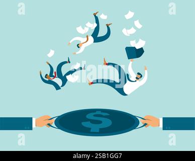Government support for business. World financial crisis. Bankruptcy. Corona crisis. Collapse of the economy caused by coronavirus COVID-19 outbreak. C Stock Vector
