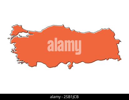 Turkey map symbol shape, travel web flat concept icon symbol vector illustration . Stock Vector