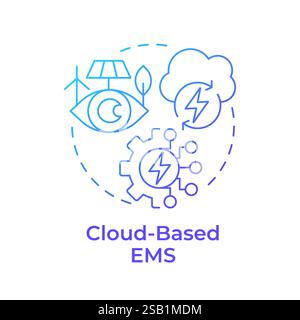 Cloud based EMS blue gradient concept icon Stock Vector