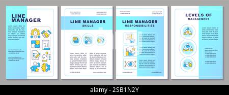 Line manager blue gradient brochure template Stock Vector