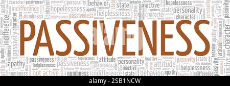 Passiveness word cloud conceptual design isolated on white background. Stock Vector