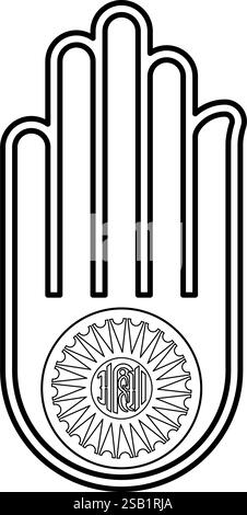 Dharma outline vector icon. Thin line black dharma icon, flat vector ...