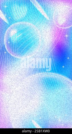 Y2K aesthetic abstract background. Stock vector illustration in retro-futuristic style. Stock Vector