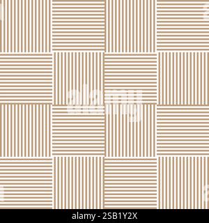 Striped check Seamless vector pattern squares with horizontal and vertical lines form textile print. Vector illustration Stock Vector