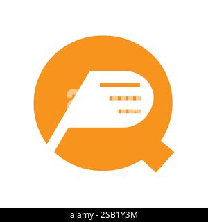 Initial Letter Q Golf Logo Design With Golf Stick, Sport concept Stock Vector