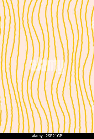 Abstract retro background with wavy line pattern. Psychedelic Groovy stripes in warm retro colors. Trendy twisted funky vector texture in abstract y2k Stock Vector