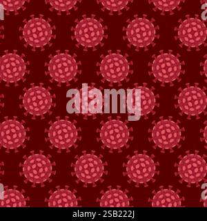 coronavirus COVID-19 2019-nCoV seamless pattern. Corona Virus in Wuhan, China, Global Spread, and Concept Stopping Corona Virus. Flu and lung disease Stock Vector