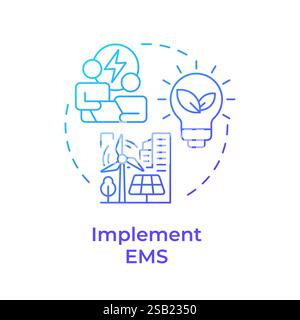 Implement EMS blue gradient concept icon Stock Vector