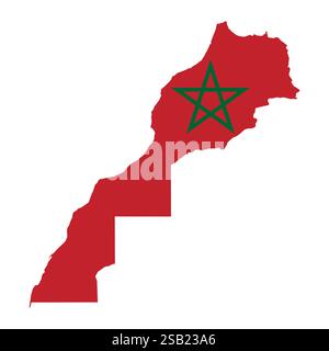 Morocco map symbol shape, travel web flat concept icon vector illustration . Stock Vector