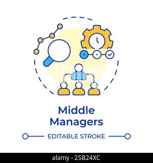 Middle managers multi color concept icon Stock Vector