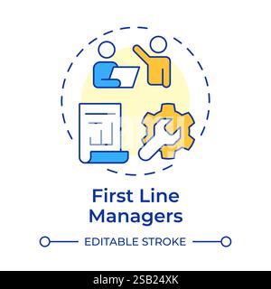 First line managers multi color concept icon Stock Vector