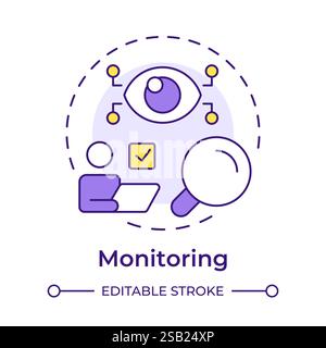 Monitoring multi color concept icon Stock Vector