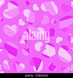 background-free pattern with pink hearts for Valentine's Day Stock Vector