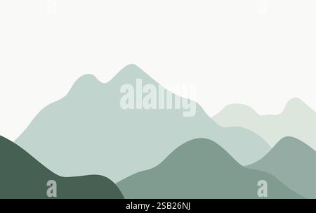 Mountain landscape vector Illustration. Abstract Mountain design Stock Vector