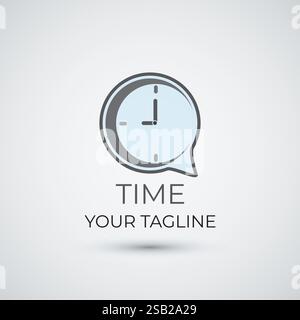Chat time clock logo design template Stock Vector