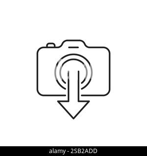thin line camera like upload your photo Stock Vector