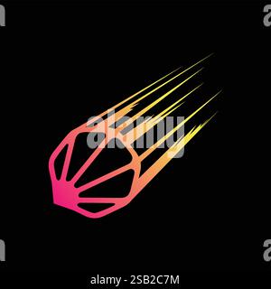 Quick Fast Pencil Pen Meteor Asteroid for Education Course Icon Symbol Illustration Logo Design Vector Stock Vector
