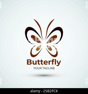 Modern butterfly logo design template Stock Vector