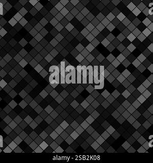 Grey and black glossy mosaic squares abstract geometry background. Vector technology design Stock Vector