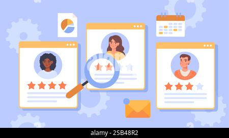 Candidate rating concept. Vector illustration Stock Vector