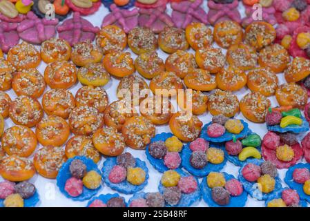 Handmade refrigerator magnets. Mexican handicrafts. Stock Photo