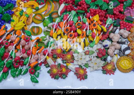 Handmade refrigerator magnets. Mexican handicrafts. Stock Photo