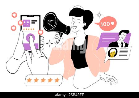 Social media marketing concept. Vector illustration Stock Vector