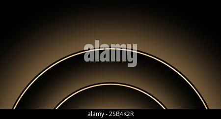 radial lines abstract darkness backgrounds with golden circles for website banners, poster corporate signs, billboard agency product Stock Vector