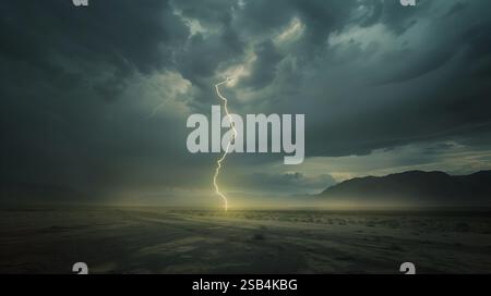 Bolt of lightning piercing night sky Stock Photo - Alamy