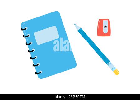 pencil and sharpener. Vector illustration Stock Vector