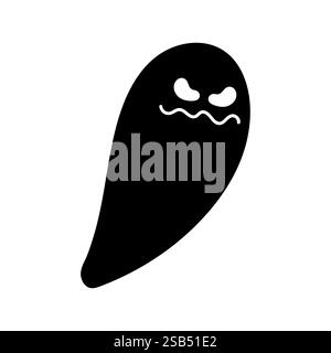 Ghost Illustration Vector Illustration Black and White. Vector illustration Stock Vector