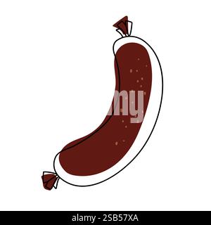 sausage hot logo concept vintage style for your business, food logo, sausage logo, grilled sausage. Vector illustration Stock Vector