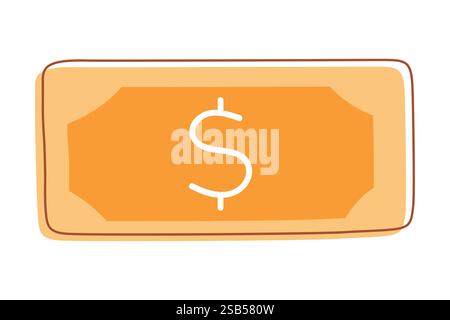 A yellow button featuring a dollar sign symbol on it. Vector illustration Stock Vector