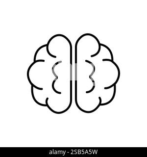 A simple line drawing of a human brain. The brain is shown in profile, with the left and right hemispheres clearly defined. Stock Vector