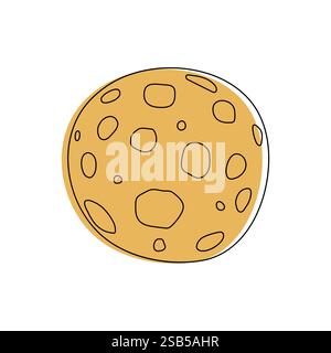Moon in flat design style. Vector illustration. Vector illustration Stock Vector