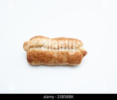 Two crispy apple pies isolated on white background. Stock Photo